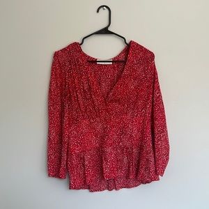 Ba&sh red print top
